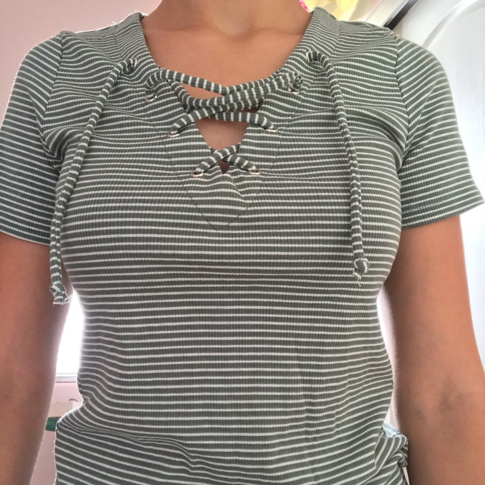 Criss-cross green top